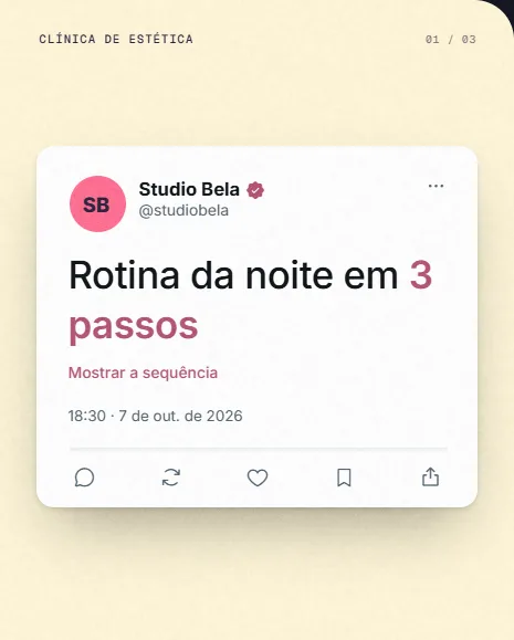 Exemplo de post da Vizível para clínicas de estética, salões e esteticistas