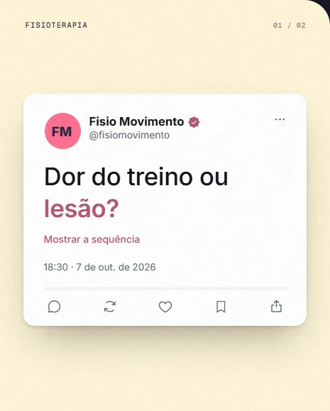 Exemplo de post da Vizível para fisioterapeutas e estúdios de pilates