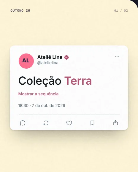Exemplo de post da Vizível para lojas de roupa, calçados e acessórios