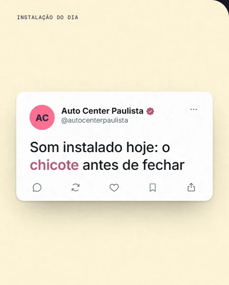Exemplo de post da Vizível para oficinas, revendas e estética automotiva
