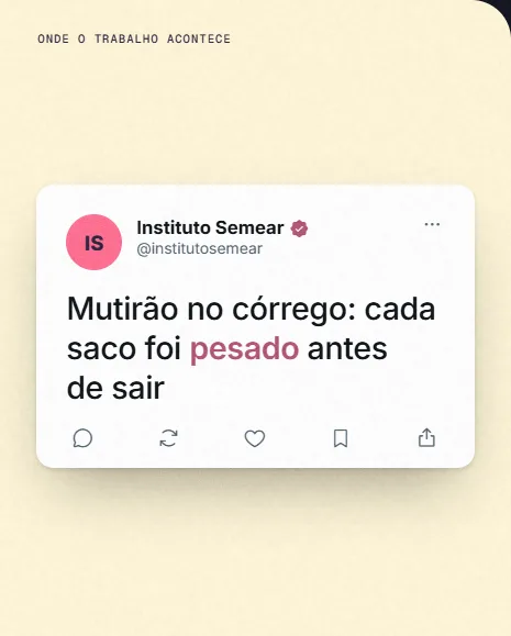Exemplo de post da Vizível para ONGs, associações e institutos