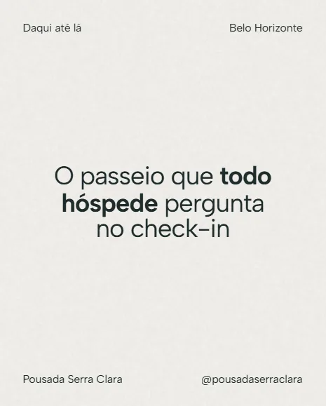 Exemplo de post da Vizível para pousadas, hotéis, agências e passeios