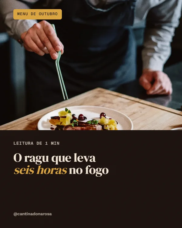 Post de Restaurante, estilo Editorial